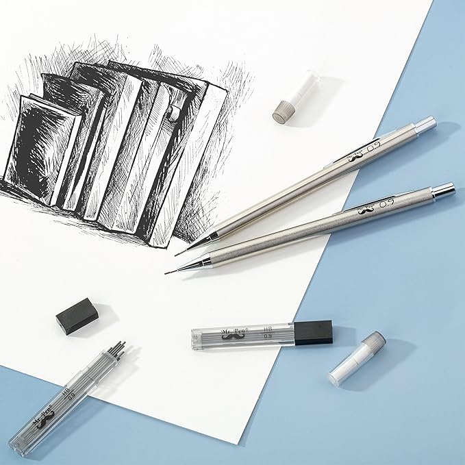 Mr. Pen- Metal Mechanical Pencils, 0.9mm, 2 Pack, Lead Pencil, Mechanical Pencil Metal Mechanical Pencil Mechanical, Mechinal Pencils, Mechanical Drafting Pencil
