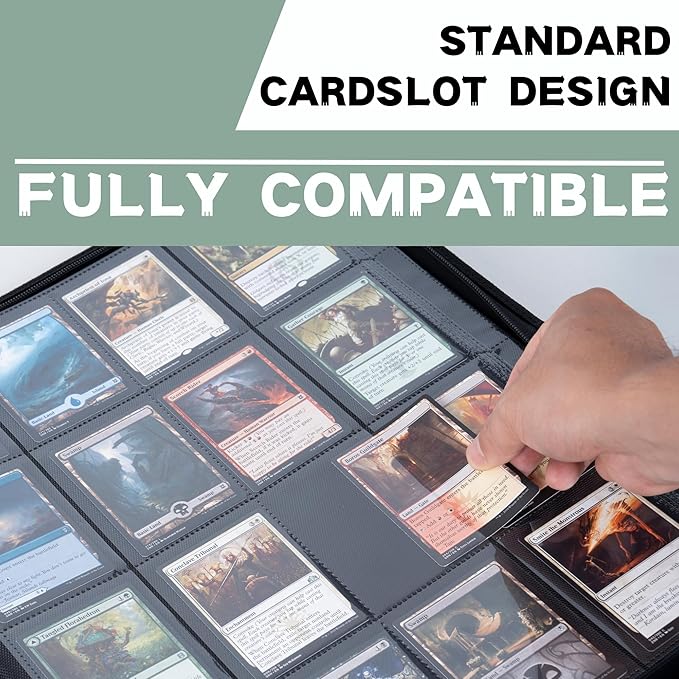 1000+ Pockets Trading Card Binder, 16-Pocket Card Ablum Compatible with MTG,Sports Cards & Other Standard Size Trading Cards (Light Green)