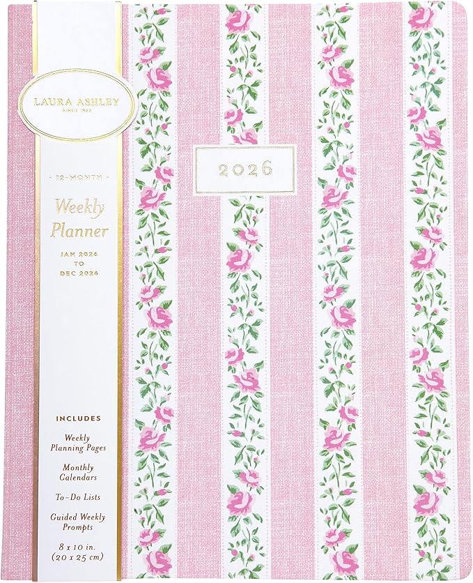 Laura Ashley 2026 Planner - Weekly and Monthly Planner - 8x10 and 6x8 Planning Notebook and Calendar Agenda, Size 8X10, Multi Melrose