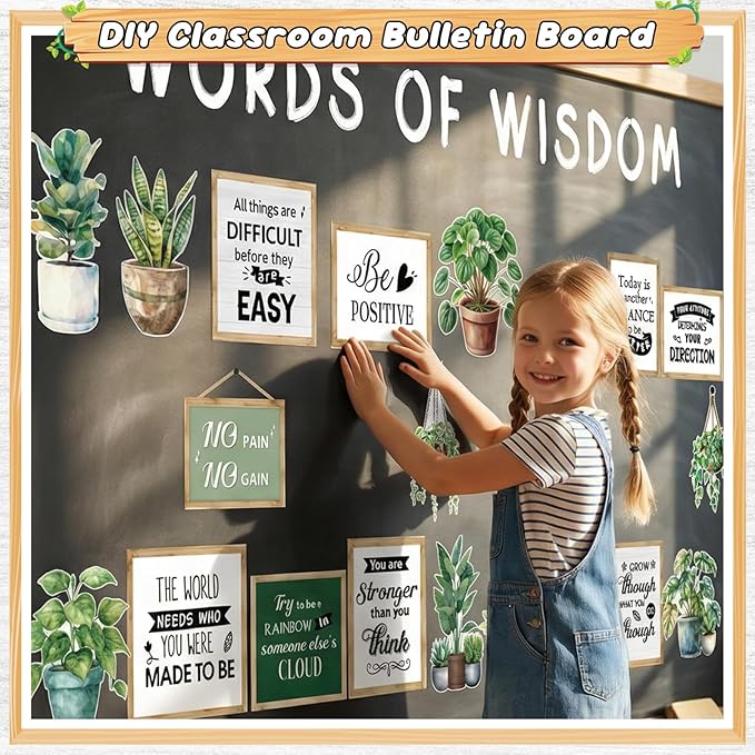 Bookshelf Bulletin Board Set, 45 Pcs Classroom Bulletin Board Decorations Inspirational Cutouts Reading Library Back to School Decorations Classroom Wall Door Decor