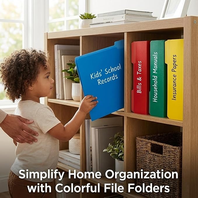 100 Packs Yellow File Folder,1/3-Cut Tabs,File Folders Letter Size,8.5x11 Inch File Folders for Office,School and Home,Folders for Documents