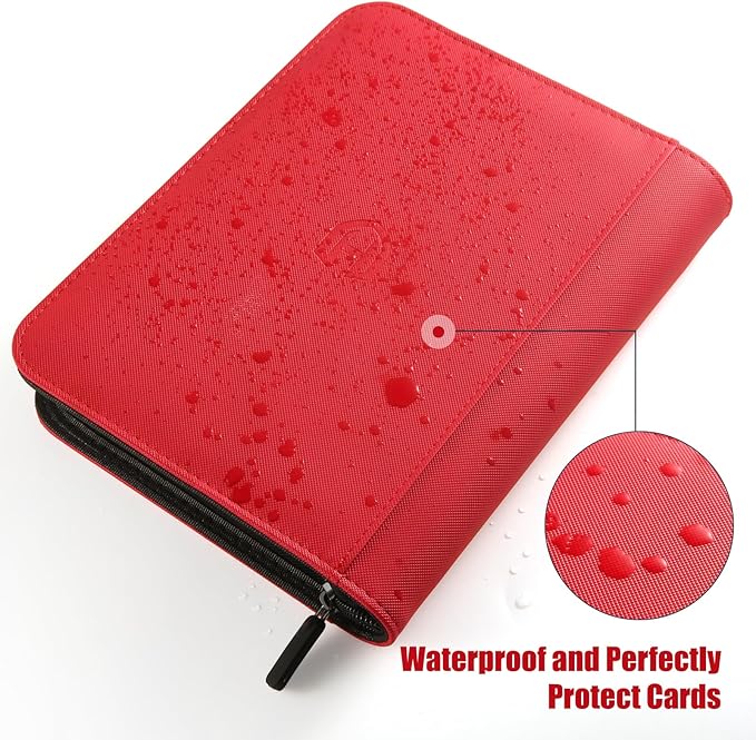Card Binder 12 Pocket with Zipper, 816 Pockets Trading Card Holder Book, Premium PU Cover Zip Folder Binder, Side Loading Carrying Case Binder Album for TCG, MTG, Sports Cards, Game Cards