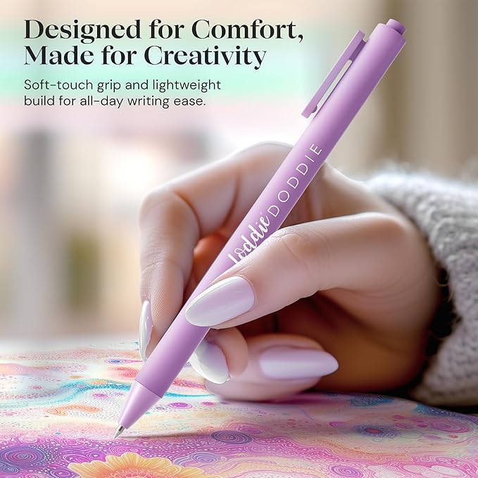 Loddie Doddie Retractable Colored Gel Pens - Pack of 18, 0.7 mm, Pastel - Smooth Glide Writing with Fine Tip Pens - For Bullet Journal Supplies & Planner Stencils - Pastel Palette & Fine Line Markers