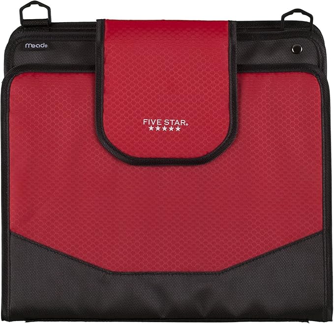 Five Star Sewn Zipper Binder, Fabric, 2 Inch 3 Ring Binder With 4 Inch Capacity, Assorted Colors, Color Selected For You, 1 Count (Pack of 1)