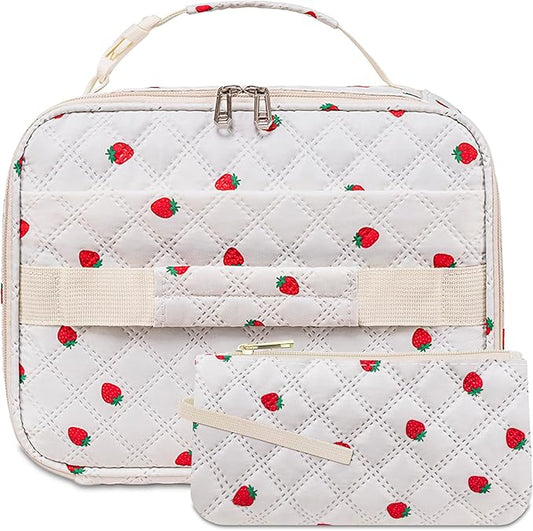 Strawberry Lunch Bag for Girls with Aesthetic Reusable Snack Bag Small Lunch Box Cute Pequeña Lonchera Toddler Lunch Pail