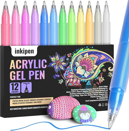 Colorful Pens, 12 Pcs Colored Pens Fine Point Smooth Writing Pen, 1.0 mm Colored Ink Gel Pen for Journaling Note Taking Writing, Acrylic Gel Pens for Coloring (12 Pcs Color)