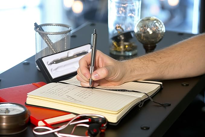 Zebra Pen M/F 701 Stainless Steel Mechanical Pencil and Ballpoint Pen Set, Fine Point, HB Lead and Black Ink, Ideal for Tactical Use, 2-Pack Gift Set (10519)