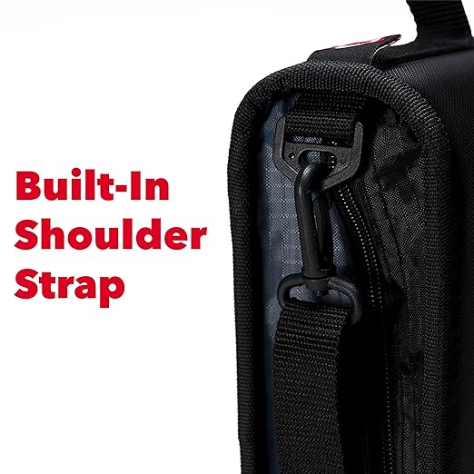 Case-it Mighty Zip Tab School Zipper Binder | 3-Inch O-Rings, 600-Sheet Capacity, 5-Subject Expanding File Folder, Multiple Pockets & Storage Organizer, Shoulder Strap | D-146 Monster Design Purpal