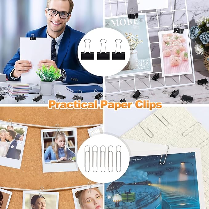 140 PCS Stainless Steel Metal Hinge Clips Assorted, Large Bulldog Clips 3.5+3+2+1.5 in, Bull Hinge Clip for Crafts, Photo, Drawing, Backdrop, Food Bags at Home, Office, School (Silver)