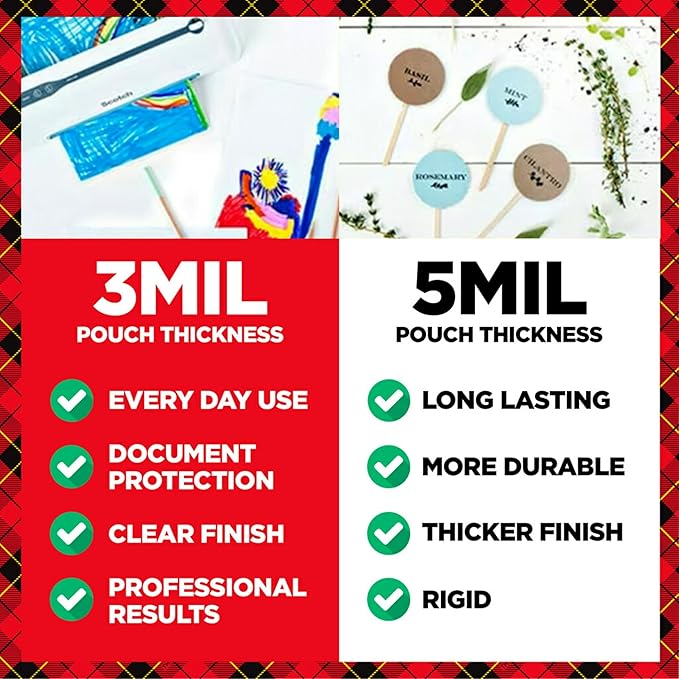 3M Thermal Laminating Pouch Variety Pack, 110 Assorted Clear Pouches (6 Sizes, from Small ID 2.52" x 4.25" to Letter 9" x 11.4"), 3 mil & 5 mil for Documents, Photos, Cards, Badges