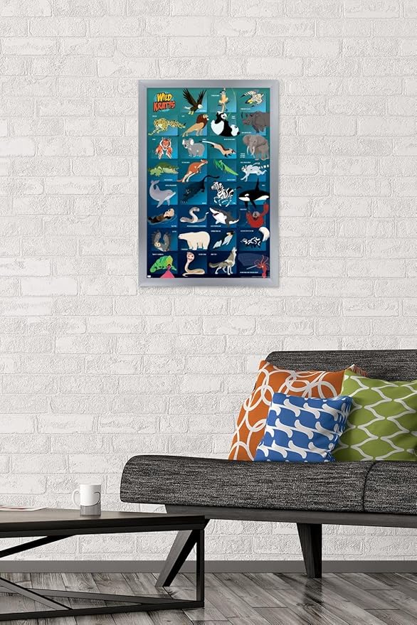 Wild Kratts - Grid Wall Poster, 22.4L" x 14.7W", Silver Framed Version