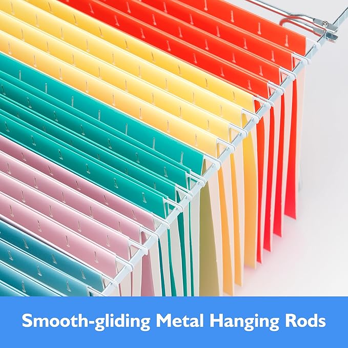 25 Packs Hanging File Folders,Bright Orange Hanging File Folders Letter Size,Hanging Folders with 1/5-cut Tabs,Hanging Folders for Filing Cabinets, File Organizer Folder for Office,School,Home