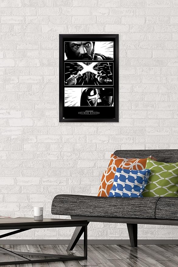 Trends International Star Wars: Obi-Wan Kenobi - Panels Wall Poster, 14.725" x 22.375", Black Framed Version
