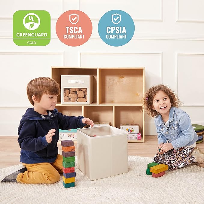 ECR4Kids Streamline 5-Compartment Storage Cabinet, 30in, Classroom Furniture, Natural