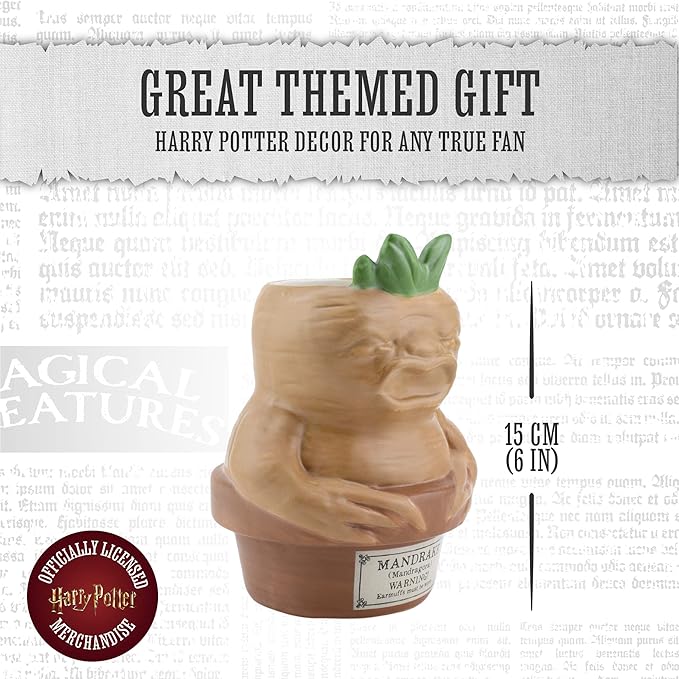 Paladone Harry Potter Mandrake Root Ceramic Planter or Pen Holder | Officially Licensed Wizarding World Merchandise and Desk Décor