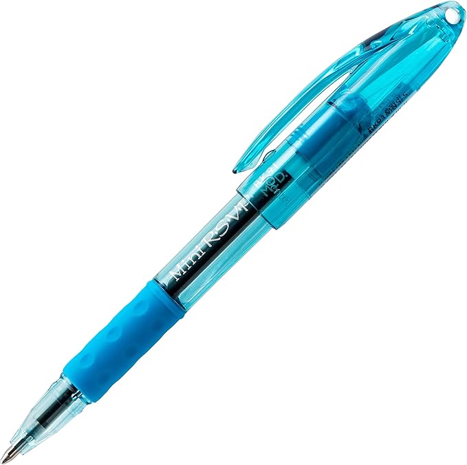Pentel RSVP Mini Ballpoint Pen, (1.0mm) Medium Line, Sky Blue Ink, 12 pack (BK91MNS-S)