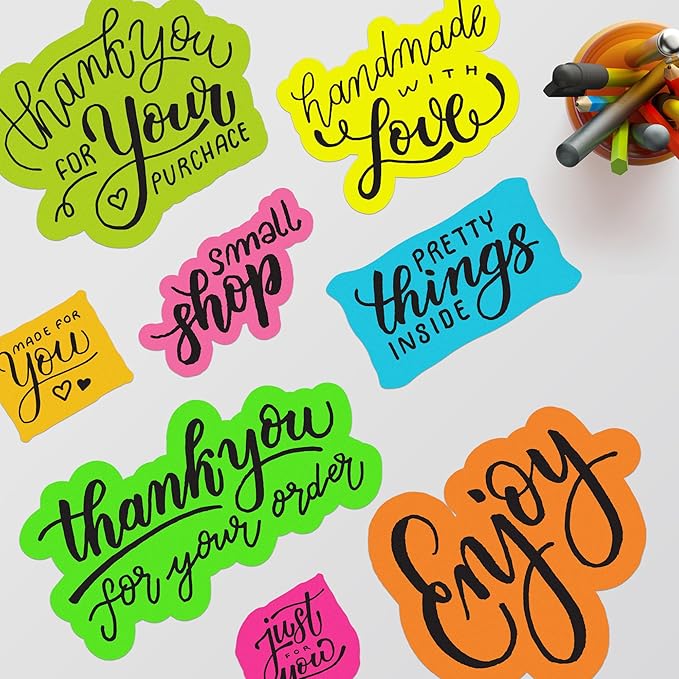 Avery Printable Sticker Paper, 8-1/2" x 11", Full-Sheet Labels, Neon Green Labels, Laser/Inkjet Printable, 10 Total, Great for Packaging and Stickers