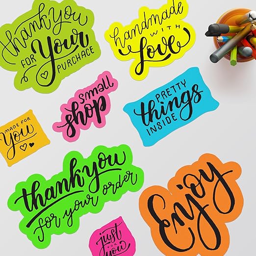Avery Printable Sticker Paper, 8-1/2" x 11", Full-Sheet Labels, Neon Yellow Labels, Laser/Inkjet Printable, 20 Total, Great for Packaging and Stickers
