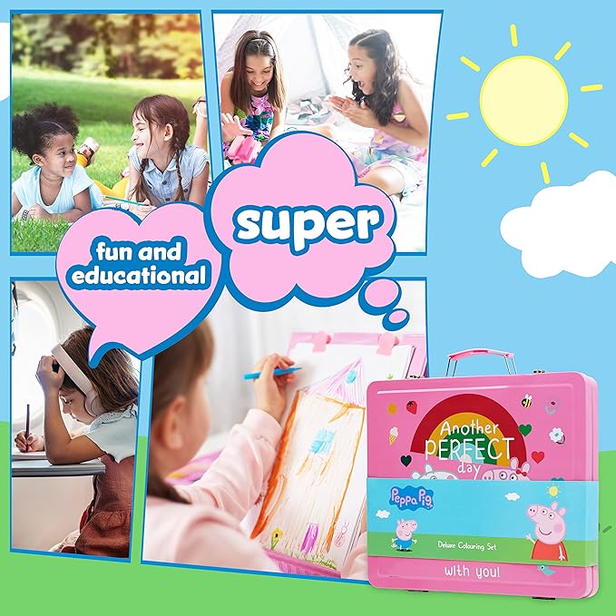 Peppa Pig Kids Art Set with Travel Case - Complete Drawing and Coloring Kit
