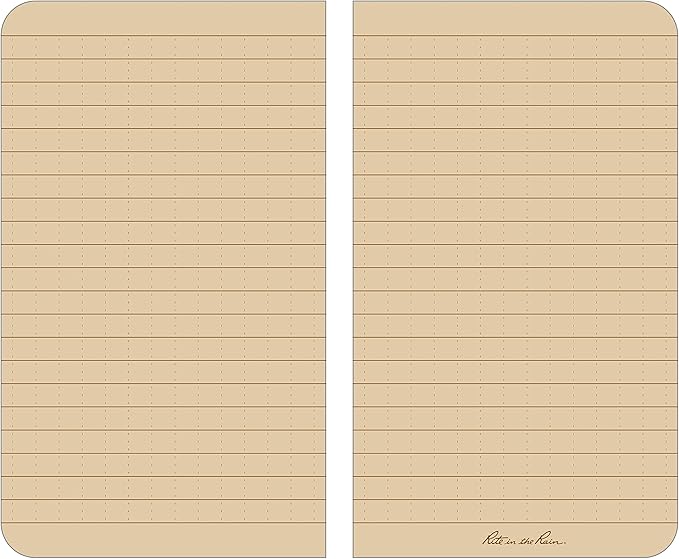 Rite in the Rain Weatherproof Soft Cover Pocket Notebook, 3.5" x 6", Tan Cover, Universal Pattern (No. 964T)