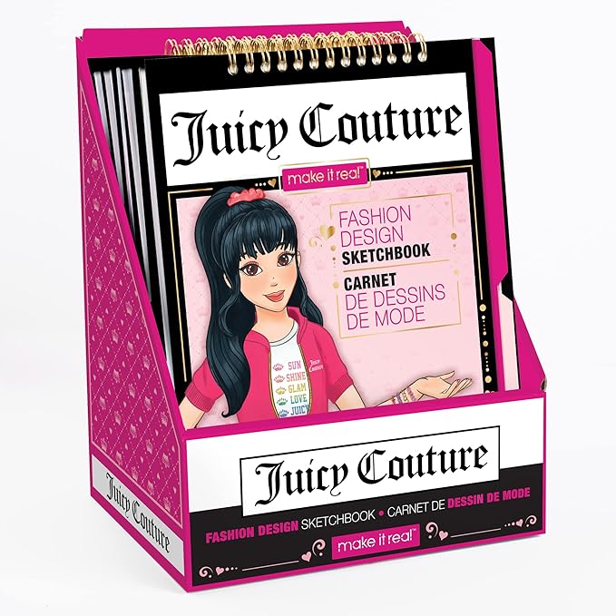 Make It Real Juicy Couture: Fashion Design Sketchbook, Includes 137 Stickers & Stencils, Draw Sketch & Create, Fashion Coloring Book, Tweens & Girls, Kids Ages 6+