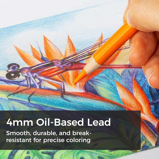 Ohuhu Colored Pencils: 72 Oil-based Drawing Pencils for Coloring Portrait Sketching Landscape, Durable Soft Core, Professional 72 Pack for Artist, Adult & Beginners, Halawa Series