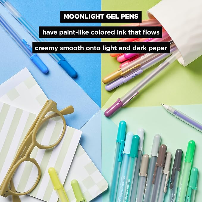 SAKURA Gelly Roll Moonlight Pen Set, 0.6 mm Fine Tip, Set of 10