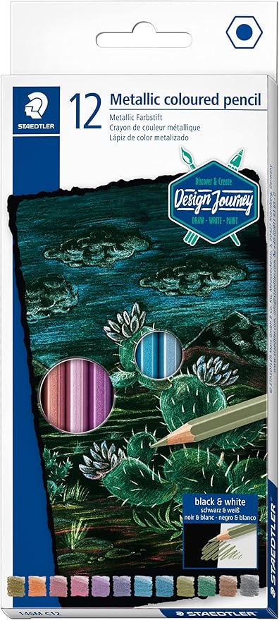 Staedtler, Metallic Colored Pencils, 12Colors, 146M C12