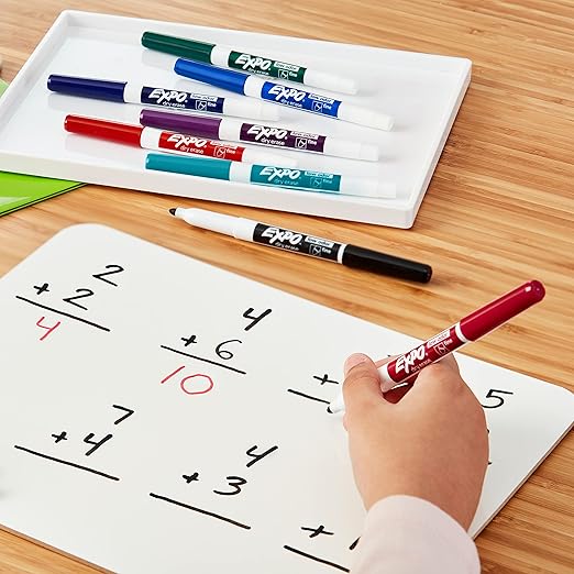 EXPO Dry Erase Markers, Whiteboard Markers with Low Odor Ink, Fine Tip, Assorted Vibrant Colors, 16 Count