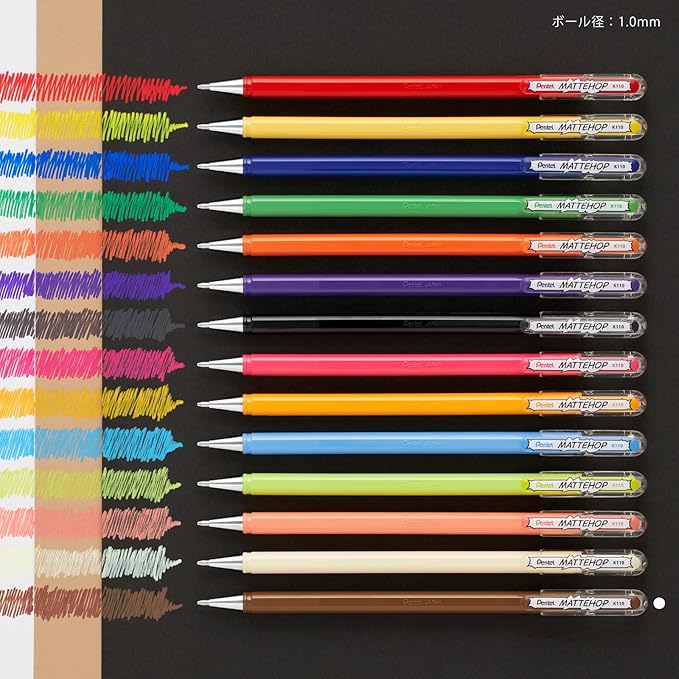 Pentel Color Ballpoint Pen, Matte Hop, Brown, 10 Pens K110-VE