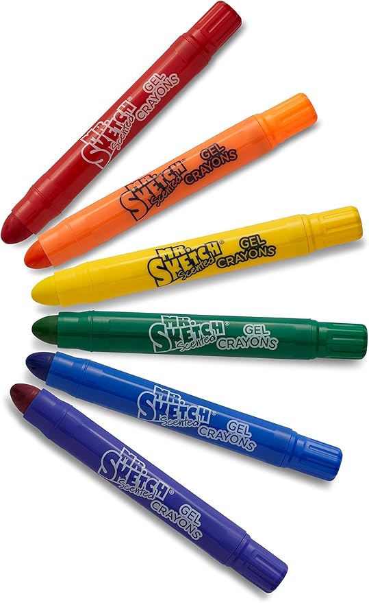 Mr. Sketch 1951332 1951332 Scented Twistable Gel Crayons, Assorted Colors, Pack Of 6, Multicolor, 6-Count