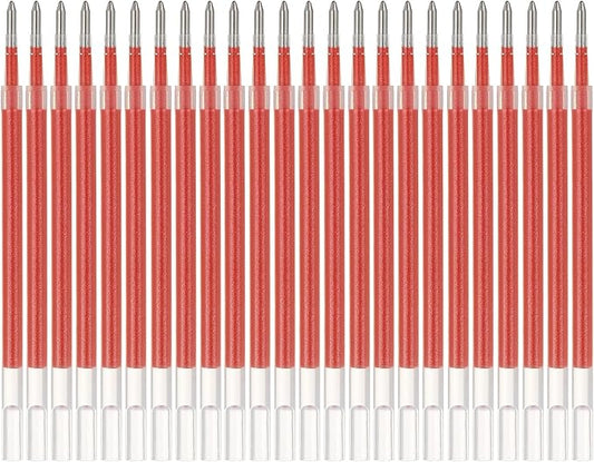 PATIKIL Gel Pen Refills, 24 Pcs 0.8mm Medium Point Glitter Coloring Gel Ink Pen Replace Refills for Retractable Click Pens Writing Drawing Doodling Office Study Classroom Supplies, Red