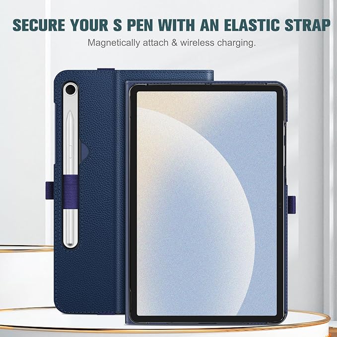 Fintie Case for Samsung Galaxy Tab S10 Lite/ S10 FE/ S9 FE 5G 10.9 Inch/Tab S9 11 Inch with S Pen Holder, Multi-Angle Viewing Protective Cover with Pocket, Auto Sleep/Wake, Navy