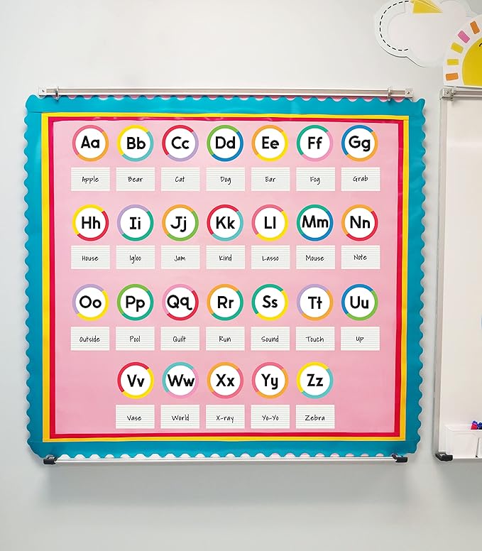 Carson Dellosa 150-Piece Cutout Letters, 4" Colorful Blank, Number, Upper and Lowercase Alphabet Decorations for Bulletin Board, Posterboard, Party, and Classroom Decor
