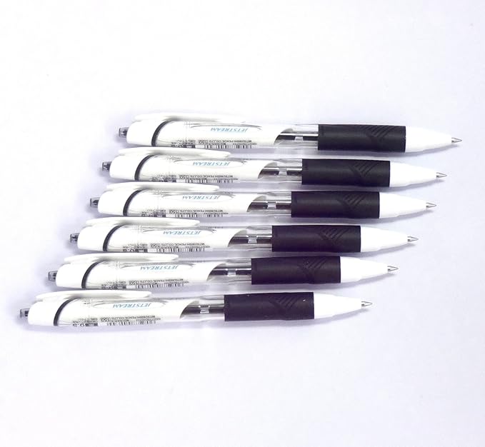 Uni Jetstream Standard Ballpoint Pen, 0.5 mm, Black Ink, White Body, 6 pens per Pack (Japan Import) [Komainu-Dou Original Package] by Uni-ball