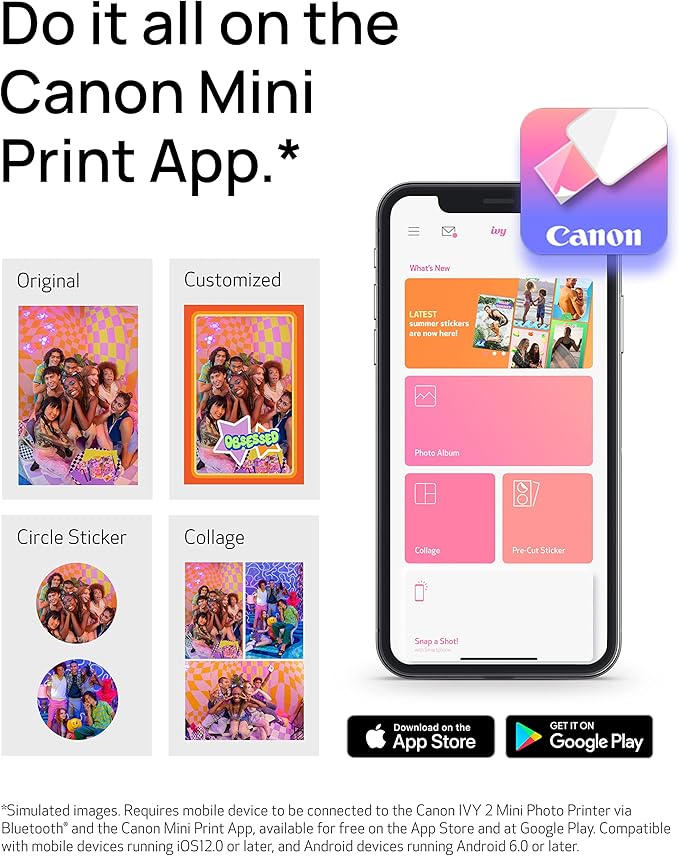 Canon Ivy Zink Pre-Cut Circle Sticker Paper 20 Sheets Pack (Pack of 3) Compatible with Canon Ivy Mini Photo Printer and CLIQ+/CLIQ+2