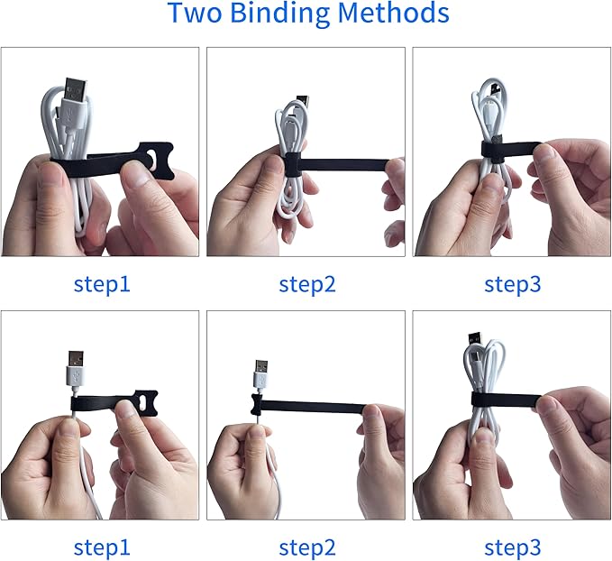 100 PCS 6 Inches Black Reusable Cable Ties, Adjustable Cord Straps, Cable Organizer, Cord Wrap and Hook Loop Cords Management