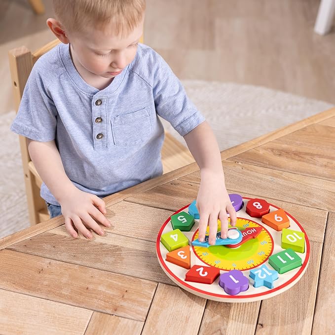 Melissa & Doug Shape Sorting Clock - Wooden Educational Toy