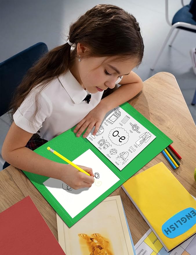 SUNEE Folders with Pockets(25 Pack, Green), 2 Pocket Folders Fit Letter Size Paper, Paper File Folder for School Office Home Business
