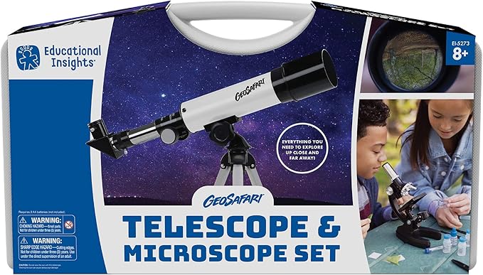 Educational Insights GeoSafari Telescope & Microscope Set - Science Kit with Refractor Telescope and Microscope for Kids, Includes Prepared Slides, Discovery Toys, Science Gifts for Kids 8-12