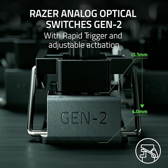 Razer Huntsman V3 Pro Esports Gaming Keyboard: Analog Optical Switches - Razer Snap Tap - Rapid Trigger - Adjustable Actuation - Media Keys & Dial - Doubleshot PBT Keycaps - Wrist Rest - Black