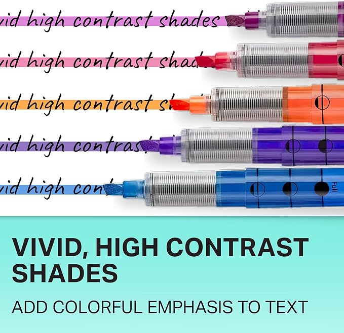 Sharpie Liquid Highlighters, Chisel Tip, Assorted Colors, 10 Count - Journaling, School, Study Supplies