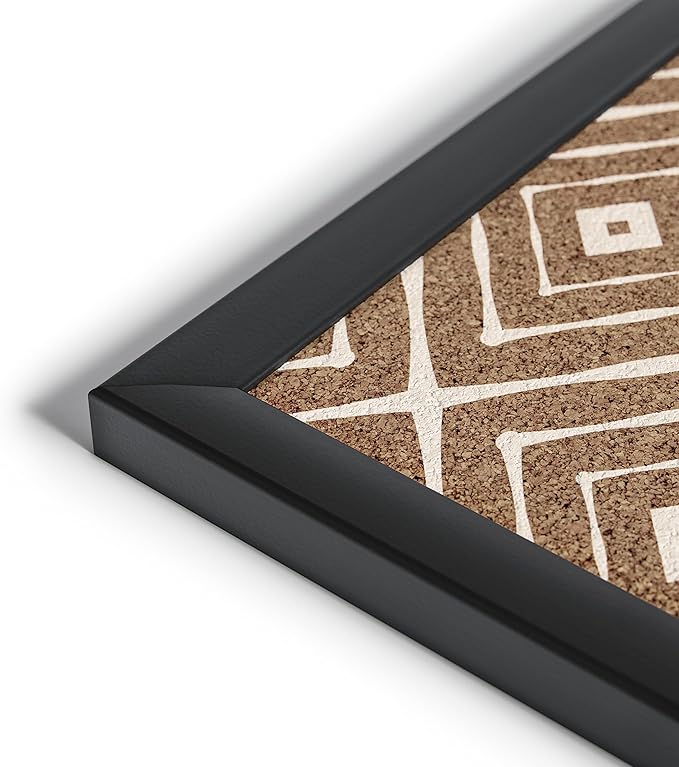U Brands Fashion Cork Bulletin Board, 36 X 24 Inches, Black Wood Frame