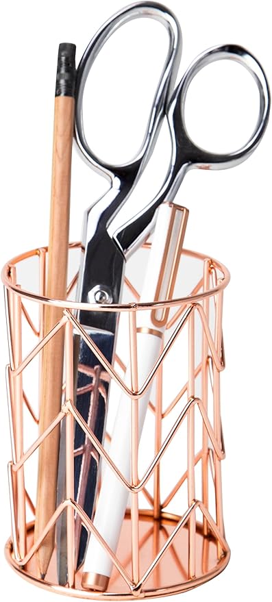 U Brands Pencil Cup, Rose Gold Wire Metal - 857U06-24