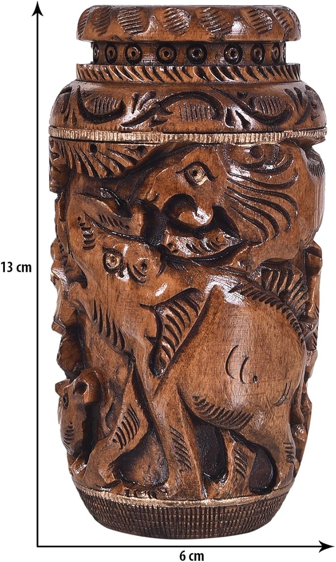 Craft Trade Hand Carved Wood Pen Holder for Desk Organizer for Home School Office Supplies Pencil Cup Pot Storage Box Suitable for Stationery - Lovely Wood