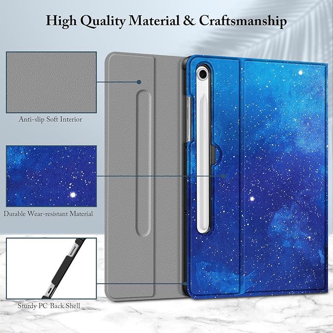 FINTIE Keyboard Case for Samsung Galaxy Tab S10 Lite/ S10 FE/ S9 FE 5G 10.9 Inch/Tab S9 11 Inch with S Pen Holder, Slim Stand Cover Detachable Wireless Bluetooth Keyboard, Starry Sky