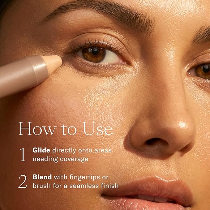 Josie Maran Argan Cream Concealer Crayon - Blemish & Under Eye Concealer Stick - Hydrating Luminous Finish with Buildable Coverage - Non-Comedogenic, Creaseless & Non-Cakey Formula - Dark 1 (0.1 oz)