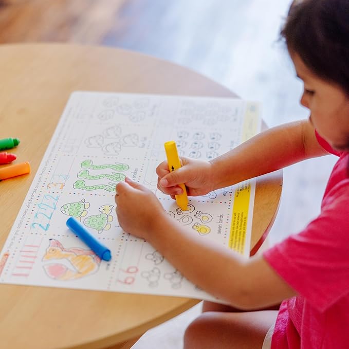 Melissa & Doug Learning Mat Crayons - 5 Colors (Pack of 2)