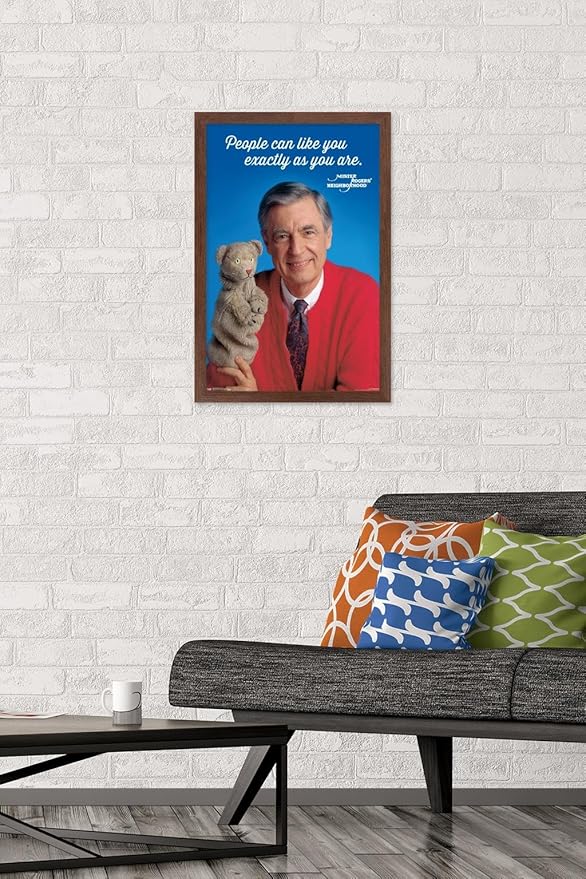 Trends International Mister Rogers - As You Are Wall Poster, 14.725" x 22.375", Mahogany Framed Version