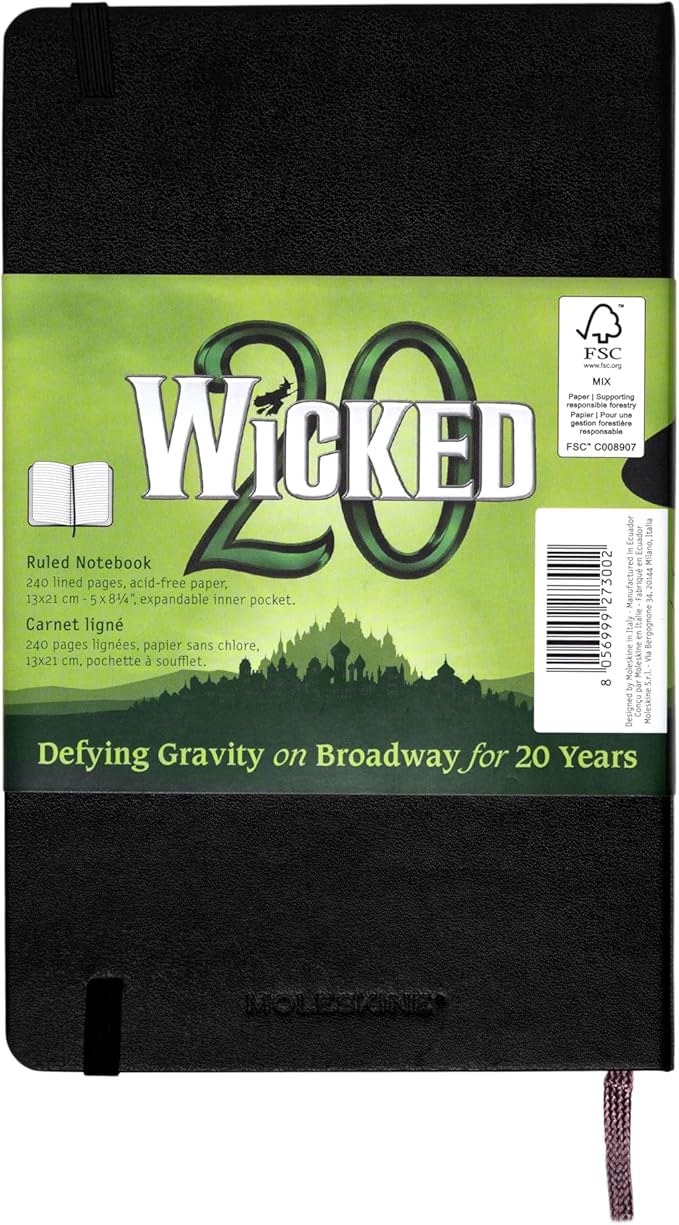 Moleskine Limited Edition Wicked Notebook, Large, Ruled, Black, Hard Cover (5 x 8.25)